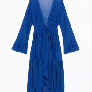 Swim Vcay Kimono à ourlet ondulé à volants manches évasées
