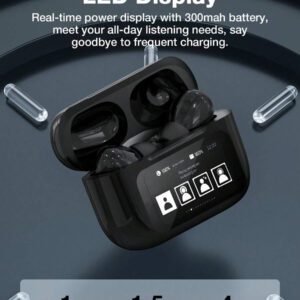 GENAI Écouteurs sans fil véritables, étui intelligent amélioré, écouteurs antibruit actifs et réduction du bruit avec appels HD, étanche, son premium immersif pour iOS Android écouteurs de musique, sports, entraînement