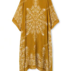 Kimono imprimé graphique, pour les vacances d'été à la plage