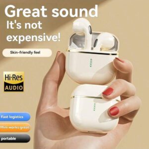 Écouteurs sans fil design, partiellement insérés dans l'oreille, avec contrôle tactile intelligent, appairage automatique et fonctions d'assistant vocal. Audio haute performance, idéal pour les sports et les activités de plein air, confortable, appairage instantané, compatible avec Samsung et