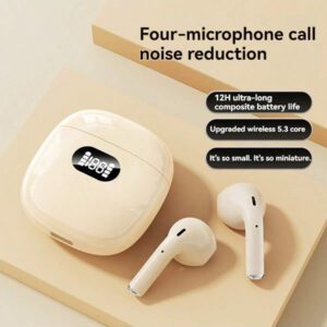 Écouteurs sans fil design, partiellement insérés dans l'oreille, avec contrôle tactile intelligent, appairage automatique et fonctions d'assistant vocal. Audio haute performance, idéal pour les sports et les activités de plein air, confortable, appairage instantané, compatible avec Samsung et