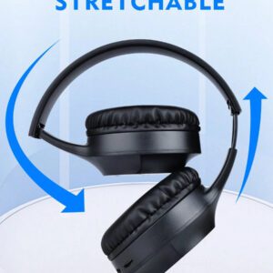 Casque sans fil antibruit, sur-oreille, design rétractable et pliable, convient pour smartphone, cadeau pour le Nouvel An et la Saint-Valentin, USB-C, stéréo Hi-Fi avec basses, appels mains libres clairs