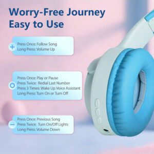 Casque sans fil antibruit, sur-oreille, design rétractable et pliable, convient pour smartphone, cadeau pour le Nouvel An et la Saint-Valentin, USB-C, stéréo Hi-Fi avec basses, appels mains libres clairs