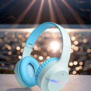 Casque sans fil antibruit, sur-oreille, design rétractable et pliable, convient pour smartphone, cadeau pour le Nouvel An et la Saint-Valentin, USB-C, stéréo Hi-Fi avec basses, appels mains libres clairs