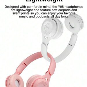 Casque d'écoute sans fil supra-auriculaire, sans fil et filaire, modes TF multiples, ajustement confortable avec microphone, casque stéréo HiFi pliable et léger, graves profonds pour la maison, le bureau, le téléphone portable et l'ordinateur