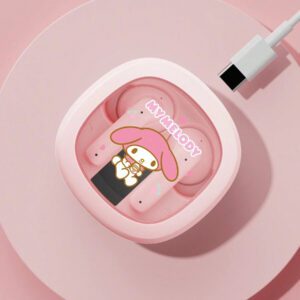 Sanrio Écouteurs Bluetooth SAANRIO KUROMI BL51, intra-auriculaires, son stéréo surround HIFI de haute qualité, microphone HD 5,3, réduction intelligente du bruit, musique et jeux, faible latence, longue durée de vie de la batterie, port confortable avec réduction passive du bruit, écouteurs sans fil