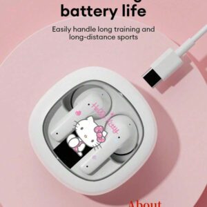 Sanrio Écouteurs Bluetooth SAANRIO KUROMI BL51, intra-auriculaires, son stéréo surround HIFI de haute qualité, microphone HD 5,3, réduction intelligente du bruit, musique et jeux, faible latence, longue durée de vie de la batterie, port confortable avec réduction passive du bruit, écouteurs sans fil
