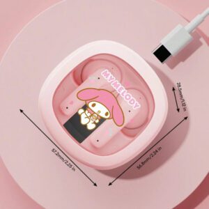Sanrio Écouteurs Bluetooth SAANRIO KUROMI BL51, intra-auriculaires, son stéréo surround HIFI de haute qualité, microphone HD 5,3, réduction intelligente du bruit, musique et jeux, faible latence, longue durée de vie de la batterie, port confortable avec réduction passive du bruit, écouteurs sans fil