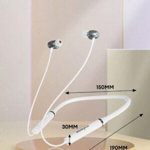 Lenovo Écouteurs Bluetooth à tour de cou HE05X, écouteurs intra-auriculaires de sport avec audio de haute qualité, annulation du bruit, longue durée de vie de la batterie et microphone