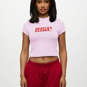 SUMWON WOMEN T-shirt court à manches courtes avec slogan "Rich Girl", ajusté, pour l'été, le festival et la mode de rue