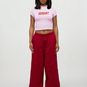 SUMWON WOMEN T-shirt court à manches courtes avec slogan "Rich Girl", ajusté, pour l'été, le festival et la mode de rue