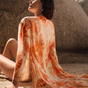 Anewsta Couvre-maillot de bain à imprimé graphique pour femme, kimono