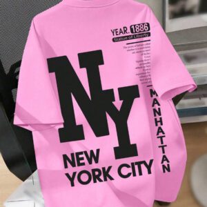 Comfortcana T-shirt à manches courtes à col rond, style graphique anglais minimaliste et décontracté. Coupe ample pour femme, convient pour l'été, unisexe