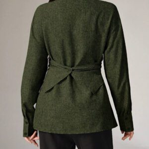Heiryn Chemise simple décontractée à manches longues et boutonnée devant, pour un port quotidien