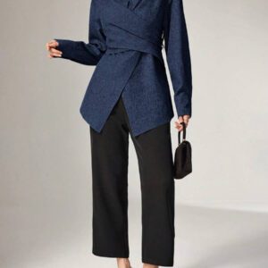 Heiryn Chemise simple décontractée à manches longues et boutonnée devant, pour un port quotidien