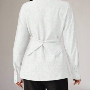 Heiryn Chemise simple décontractée à manches longues et boutonnée devant, pour un port quotidien