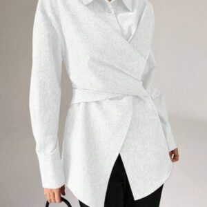 Heiryn Chemise simple décontractée à manches longues et boutonnée devant, pour un port quotidien