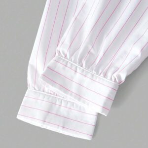 SHEIN MOD Robe femme à manches longues avec volants, imprimé rayures bleues et blanches, croisée devant. Robe de Noël, chemise de Thanksgiving, vêtements d'affaires pour femmes, tenues de plage pour femmes