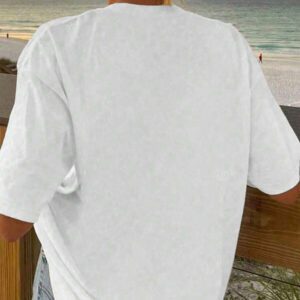 Jouncy Top décontracté bleu marine à col rond et manches courtes pour femme avec motif étoile de mer