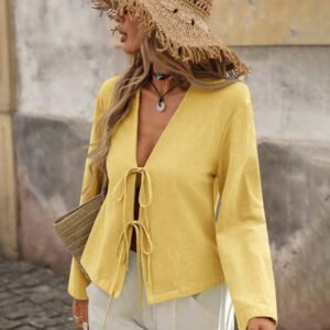 Brillora Chemise ample à manches longues pour femmes en couleur unie tissée, décontractée. Vêtements pour femmes d'automne, hauts à manches longues