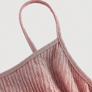 SHEIN MOD 1 pièce Robe mini blanche décontractée à bretelles spaghetti ajustables et plissée, style romantique pour femme