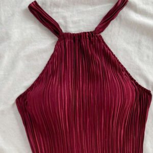 Soleia Mini-robe plissée de couleur unie à coupe slim avec sangle