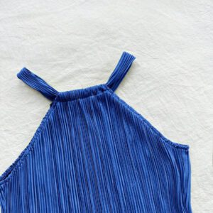 Soleia Mini-robe plissée de couleur unie à coupe slim avec sangle