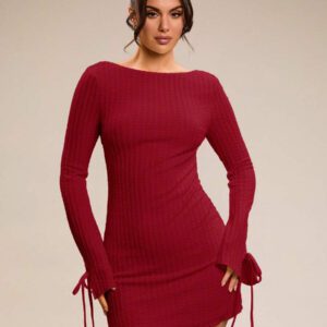 SHEIN BAE Robe de texture jaune clair pour vacances à la plage, robe de fête, robe de saison scolaire, robe de vacances, robe d'anniversaire, robe de sortie de nuit, tenues d'été pour femmes // Vêtements de printemps // Tenue de la Saint-Valentin / Carnaval // Tenues de vacances à la plage Tenues de Nashville, Robes pastel pour femmes, Robe dos nu