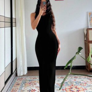 Chiquease Robe moulante à imprimé tie-dye pour femmes, robe longue d'été, robe longue verte maxi pour femmes
