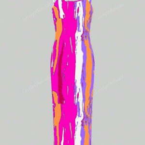 LovelyWholesale Robe d'été mi-mollet près du corps élégante pour fête avec imprimé mixte pour femmes
