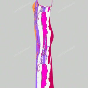 LovelyWholesale Robe d'été mi-mollet près du corps élégante pour fête avec imprimé mixte pour femmes