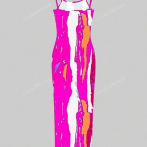 LovelyWholesale Robe d'été mi-mollet près du corps élégante pour fête avec imprimé mixte pour femmes