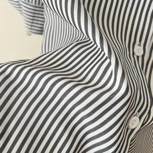 Flirla Chemise rayée à manches longues et à épaules tombantes pour femme, hauts à manches longues