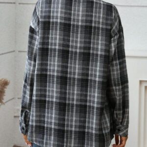 INAWLY Chemise décontractée à manches longues, à épaules tombantes, à imprimé à carreaux, coupe ample pour femmes, printemps été