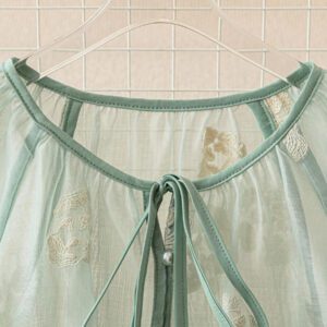 SHEIN Chemise décontractée à manches longues avec nœud à l'avant pour femmes, convient pour les vacances