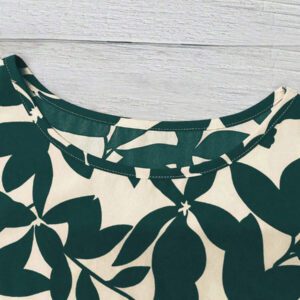 SHEIN Tall Chemise ample et ample à imprimé feuilles oranges décontractée pour vacances, manches ballons, pour femmes, printemps et été