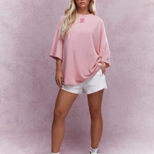 MISSGUIDED T-shirt surdimensionné à col rond et logo brodé