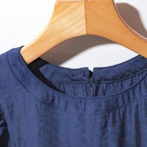 SHEIN LUNE Chemise femme avec manches papillon volantées, blouse fluide en mousseline sans manches, style romantique français, été