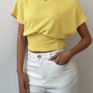 Aloruh T-shirt décontracté simple et à manches courtes de couleur unie pour femmes