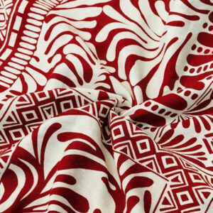 Écloséra Chemise à nouer en mélange de viscose et lin avec imprimé tropical rétro français pour femmes