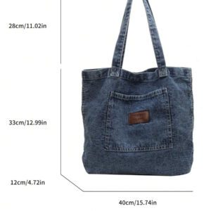 Sac à bandoulière et en denim, sac fourre-tout rétro de grande capacité, sac à main et sac de courses à la mode pour femmes, sac à main en jean vintage pour femmes