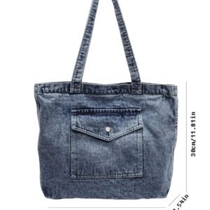Sac à bandoulière et en denim, sac fourre-tout rétro de grande capacité, sac à main et sac de courses à la mode pour femmes, sac à main en jean vintage pour femmes