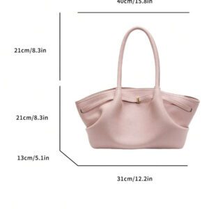 1 pièce Sac à épaule en PU unicolore pour femmes, sac à main rétro de grande capacité avec poignées doubles et fermeture magnétique, convient pour les voyages, les achats, les sorties, les cadeaux pour femmes, adapté aux adolescentes, étudiantes et jeunes professionnelles, idéal pour le bureau, l'école, le travail, les déplacements, l'extérieur, les voyages et les sorties