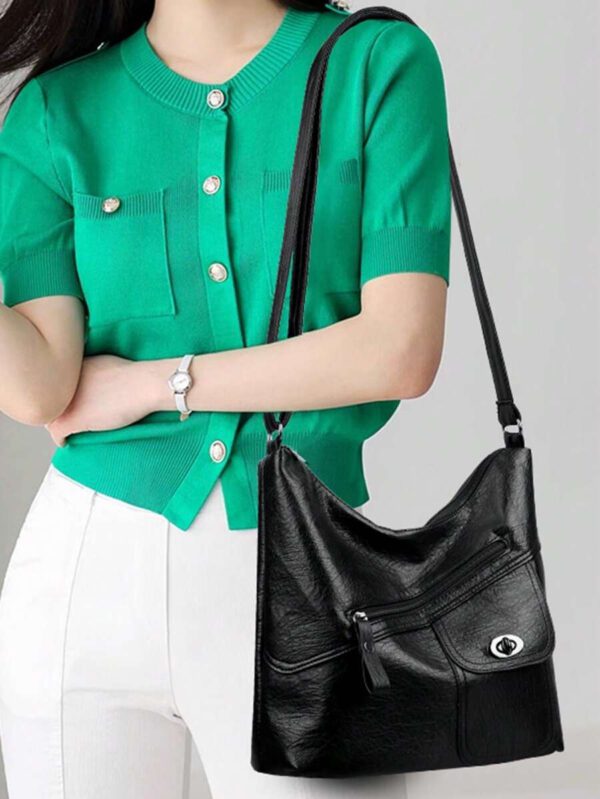 Sac à bandoulière rétro doux pour femmes 2024 Nouveau sac à grande capacité avec plusieurs poches, sac de maman haut de gamme, Diagonale C – Image 11
