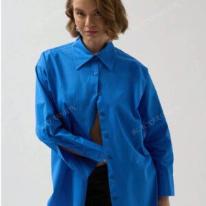 Chemise à lacets sans dos, blouse de bureau décontractée à boutons devant avec poche, couleur unie
