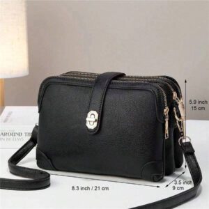 Sac à main femme 3 poches, nouveau sac à bandoulière 2025, petit sac porté travers, porte-monnaie, pochette pour téléphone