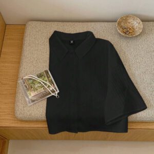 Comfortcana Blouse courte blanche texturée tissée pour femmes