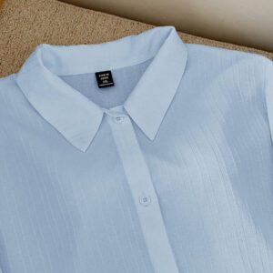 Comfortcana Blouse courte blanche texturée tissée pour femmes