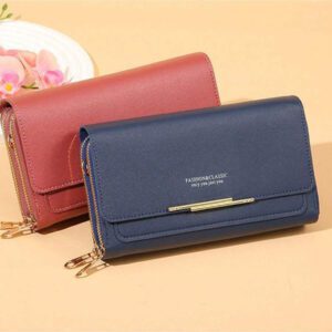 Nouveau portefeuille femme grande capacité avec compartiments multiples, bandoulière et design bandoulière croisée, pochette longue avec poche pour téléphone, convient pour un usage quotidien, cadeau de rentrée scolaire, enseignants, étudiantes, étudiants universitaires, adolescents, cadeau d'anniversaire