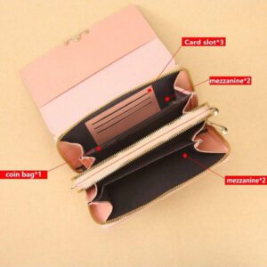 Nouveau portefeuille femme grande capacité avec compartiments multiples, bandoulière et design bandoulière croisée, pochette longue avec poche pour téléphone, convient pour un usage quotidien, cadeau de rentrée scolaire, enseignants, étudiantes, étudiants universitaires, adolescents, cadeau d'anniversaire